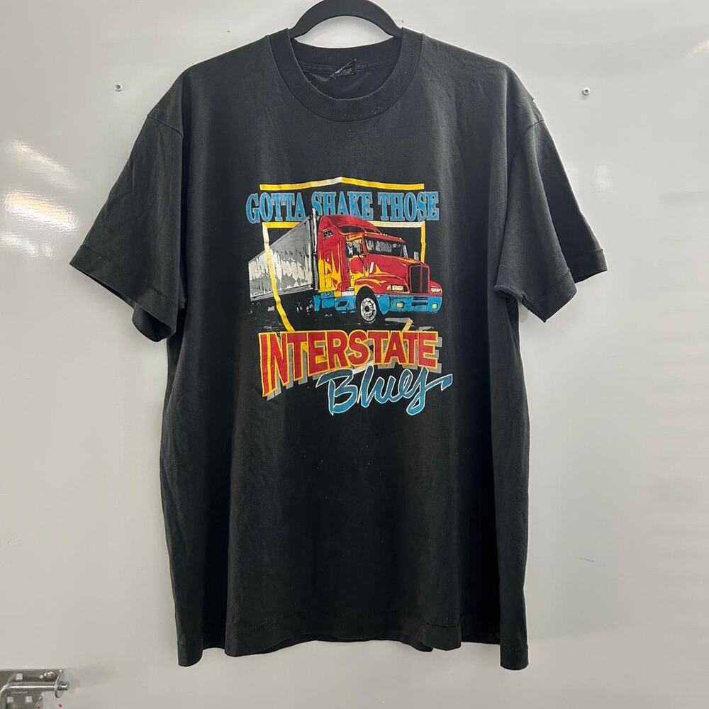 VTG Interstate Blues trucker black tee